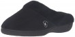 Isotoner Mixed Microterry SS Hoodback Slippers - Black